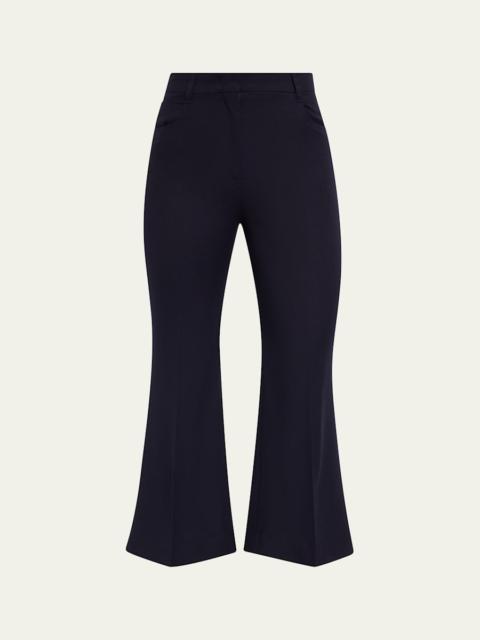Stella McCartney Mid-Rise Wool Kickflare Crop Pants