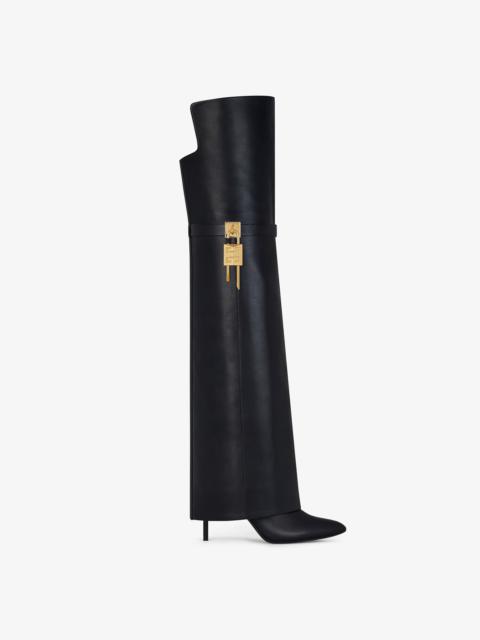 Givenchy SHARK LOCK STILETTO OVER-THE-KNEE BOOTS IN LEATHER