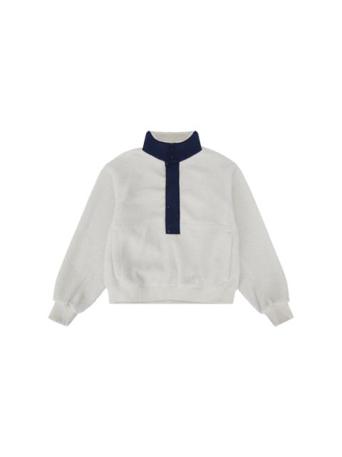 entire studios SYSTEM HALF ZIP FLEECE BONE