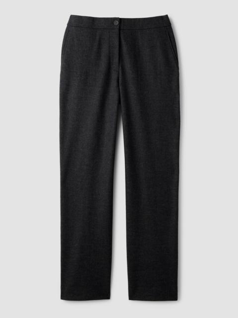 EILEEN FISHER Mélange Felted Wool Jersey Full-Length Straight Trouser in Regenerative Wool