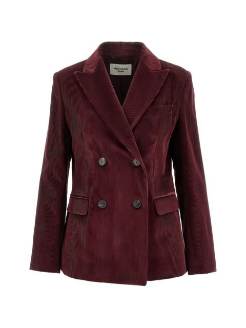 WEEKEND Max Mara cotton corduroy velvet blazer - bordeaux
