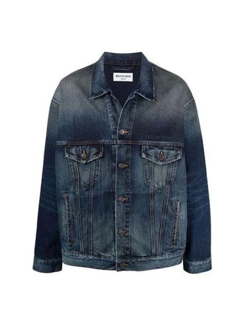 BALENCIAGA Balenciaga 자수 로고 데님 재킷 '블루'671889TJW754021