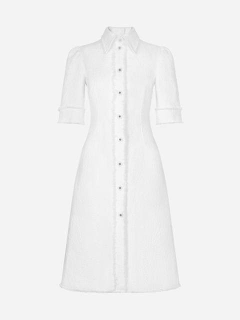Dolce & Gabbana Cotton raschel tweed calf-length dress