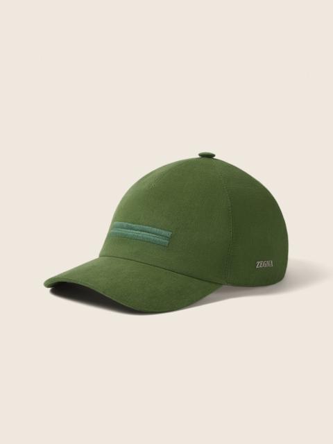 ZEGNA PINE GREEN OASI LINO BASEBALL CAP