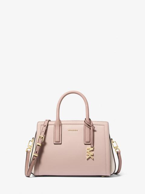 MICHAEL KORS Laila Small Color-Block Pebbled Leather Satchel