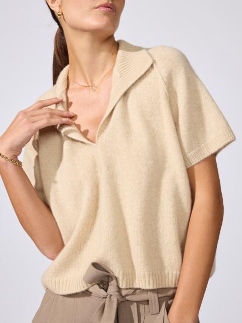 BROCHU WALKER The Marlow Cashmere Polo Sweater