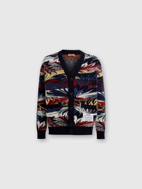 Kenzo Wavy Stripe Cardigan in Midnight Blue | FWRD