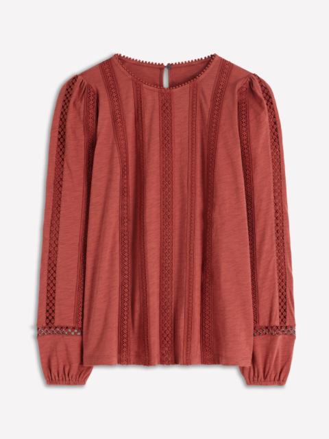 BODEN Imi Jersey Trim Top-Barn Red