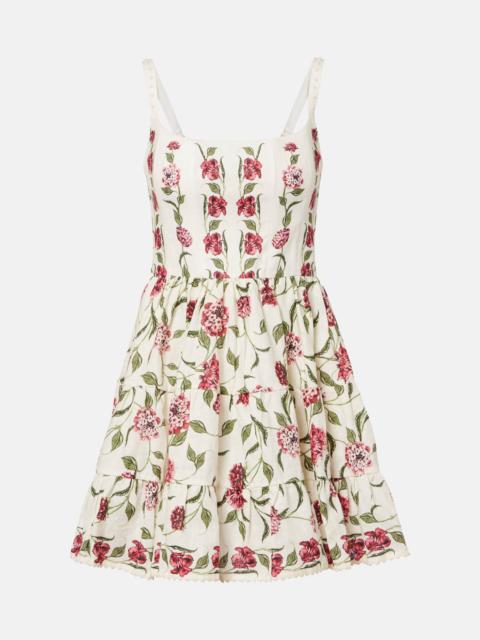 Agua by Agua Bendita Granadilla floral linen minidress