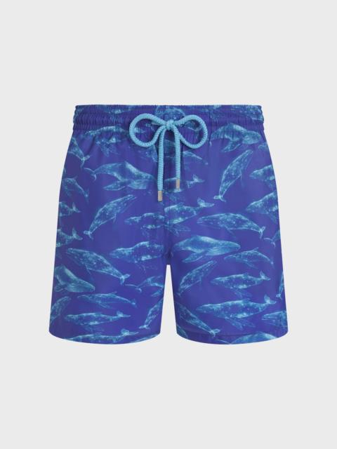 Vilebrequin MEN ULTRA-LIGHT AND PACKABLE SWIM SHORTS SPARKLING WHALES