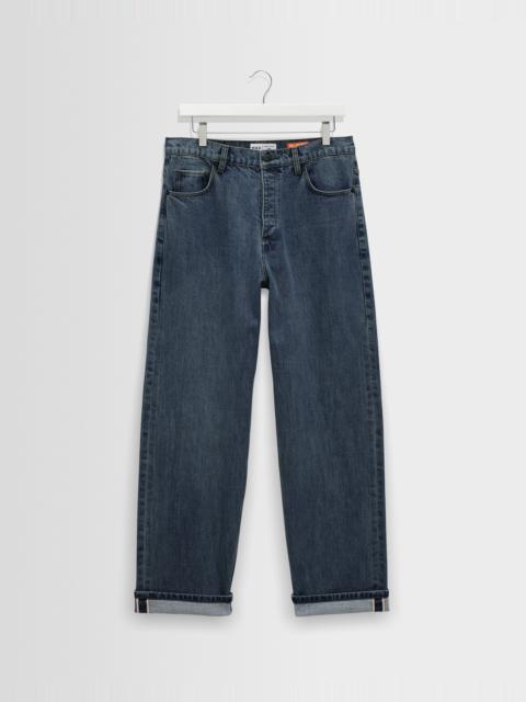 Wax London Felix - Mid Blue Wash Selvedge Loose Fit Denim Jeans