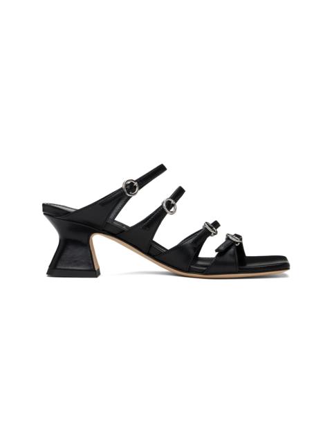 Aeyde Black Eanna Nappa Leather Heeled Sandals