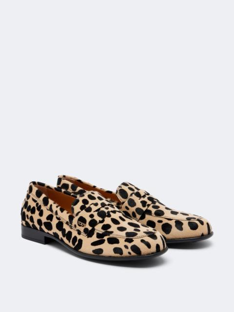 Tod's Gommino leopard print calf hair driving shoes