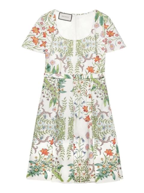 GUCCI New Flora print cotton midi dress