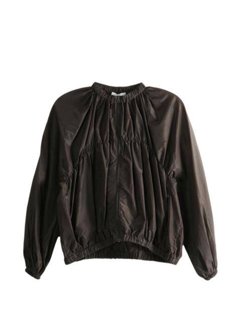 AMOMENTO gathered-detail zip-up jacket