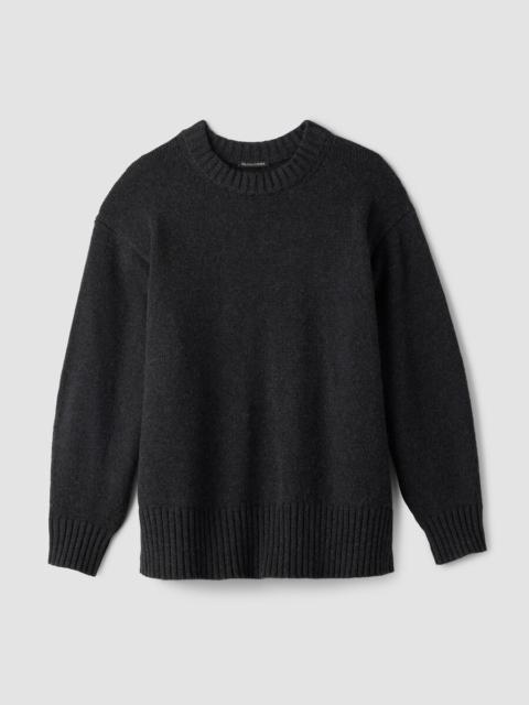 EILEEN FISHER Cotton & Recycled Cashmere Crew Neck Long Top