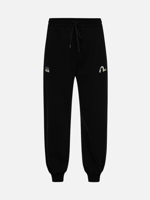 EVISU KAMON AND THE GREAT WAVE DAICOCK PRINT RELAX FIT SWEATPANTS