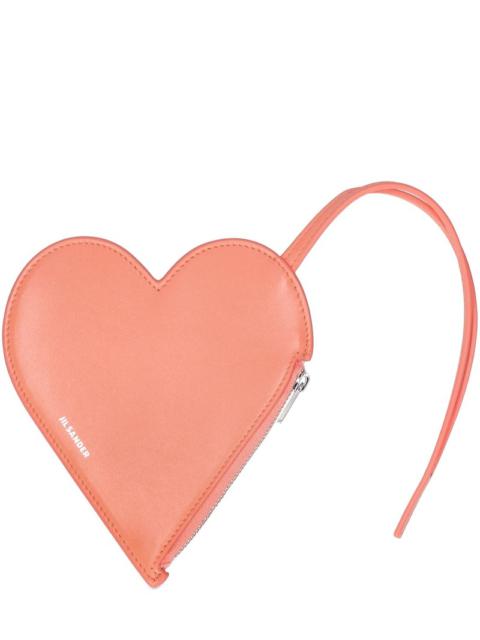 Leather heart-shaped pouch