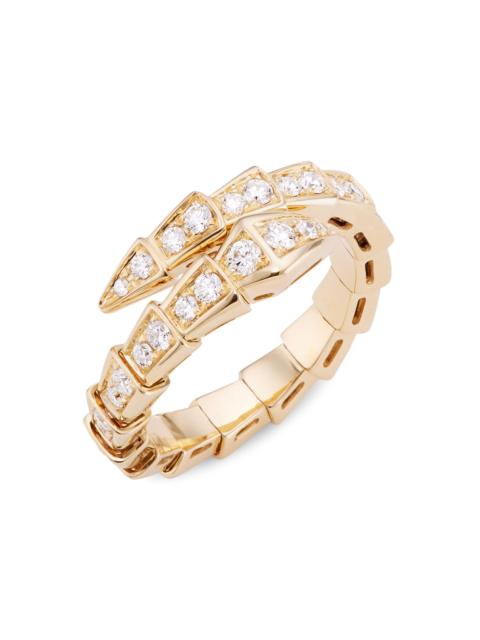 BVLGARI Women's Serpenti Viper 18K Yellow Gold & Diamond Wrap Ring - Gold