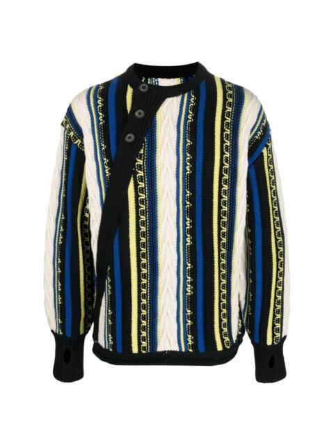 Frema striped-knit buttoned jumper
