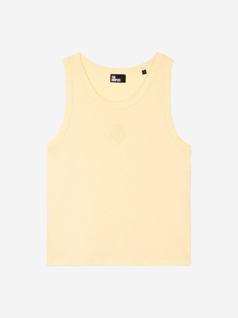 The Kooples COTTON TANK TOP WITH YELLOW COAT OF ARMS