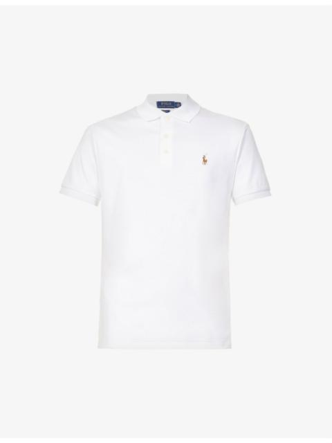 Polo Ralph Lauren Short-sleeved logo-embroidered custom slim-fit cotton-jersey polo shirt