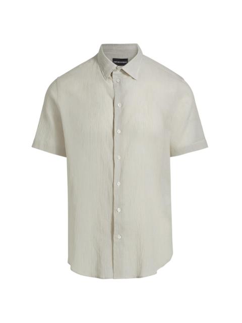 EMPORIO ARMANI Men's Solid Cotton Button-Front Shirt - Tan