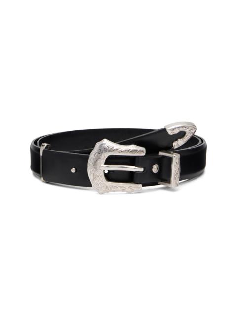TOGA VIRILIS Black Metal Buckle Belt