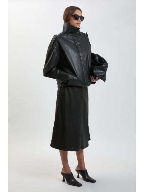 KAREN MILLEN Faux Leather Relaxed Cocoon Jacket