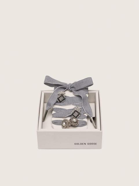 Golden Goose Skins striped laces embellished with charms