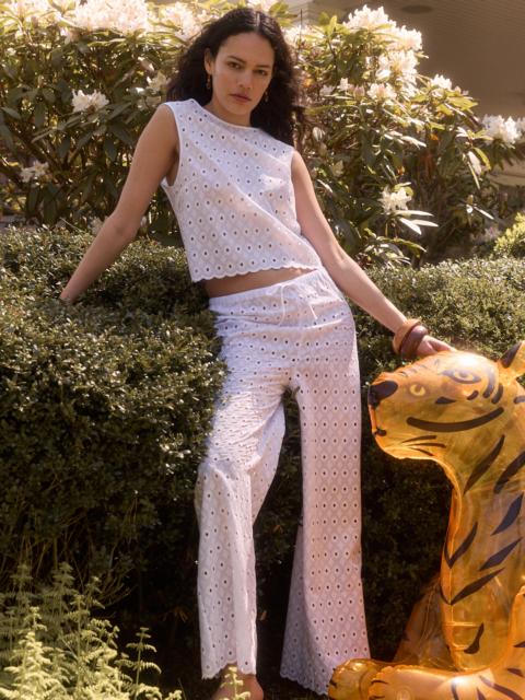 Hill House Home The Giovanna Pant - White Diamond Eyelet