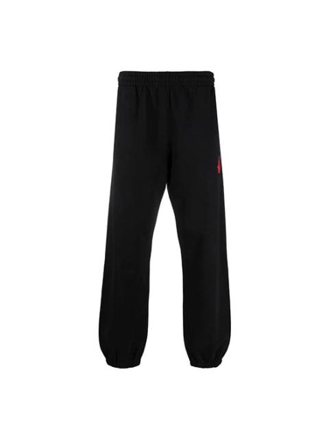 Off-White Men's Off-White Hands Off Red Arrow Sports Pants/Trousers/Joggers Loose Fit Black OMCH029F21FLE00210