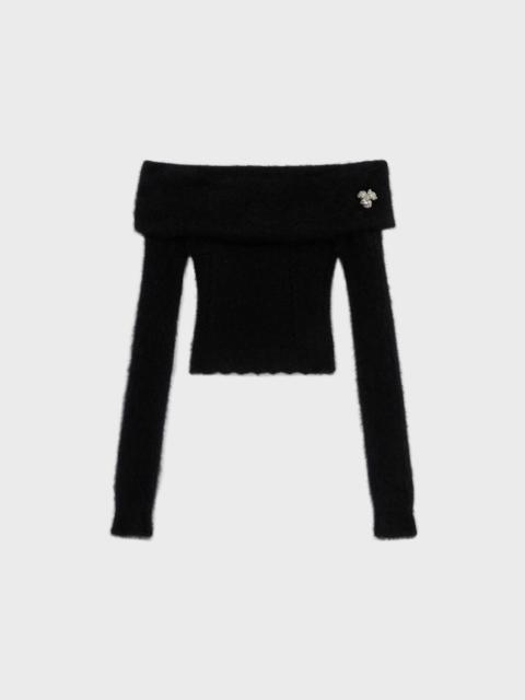 Blumarine ANGORA SWEATER WITH METAL FLOWER