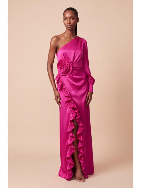 PatBO LIZA SATIN ONE-SHOULDER MAXI DRESS