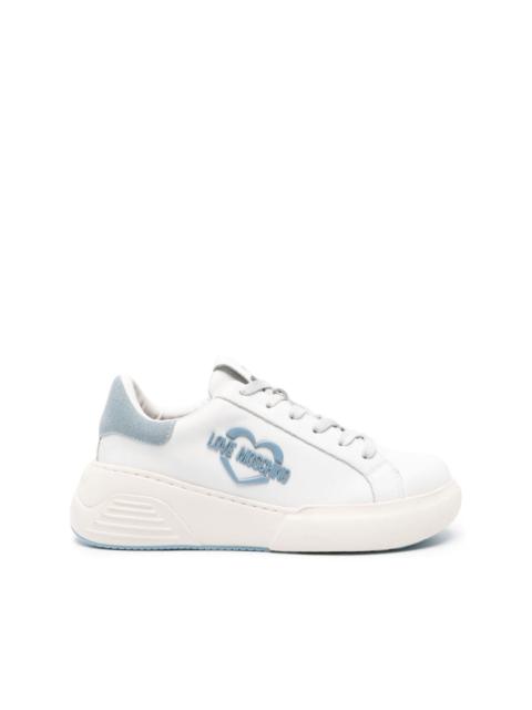 Moschino logo-plaque leather sneakers