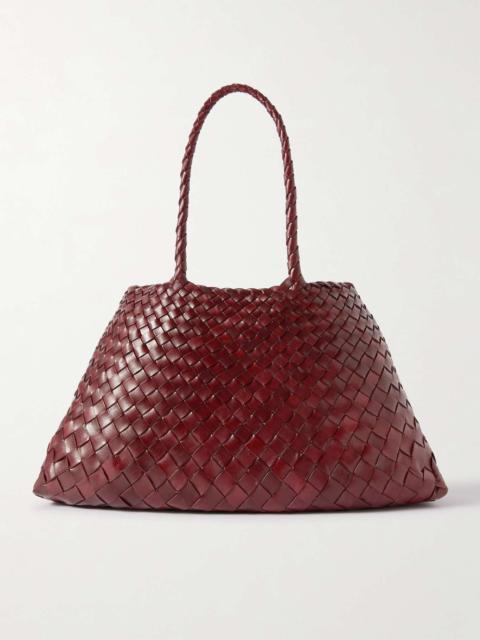DRAGON DIFFUSION Santa Croce Big woven leather tote Red