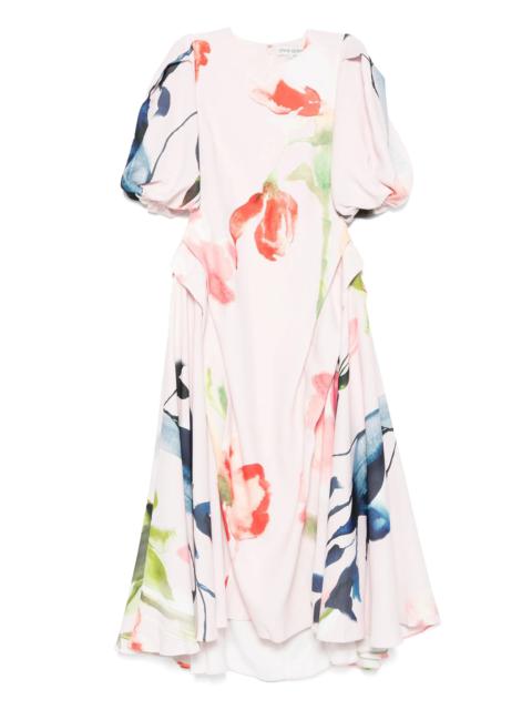 STINE GOYA Stine Goya Puff-sleeve Floral-print Midi Dress