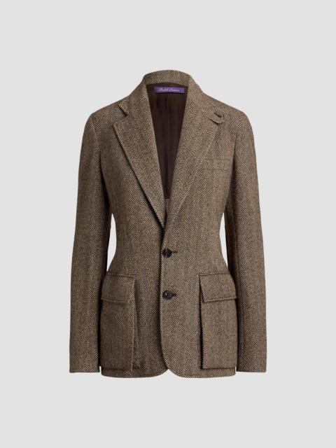 Ralph Lauren Women's Preston II Herringbone Tweed Blazer - Brown