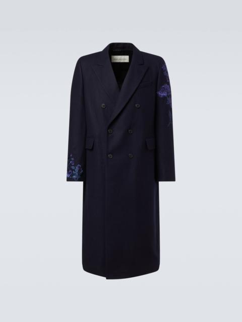 Dries Van Noten Floral double-breasted wool coat