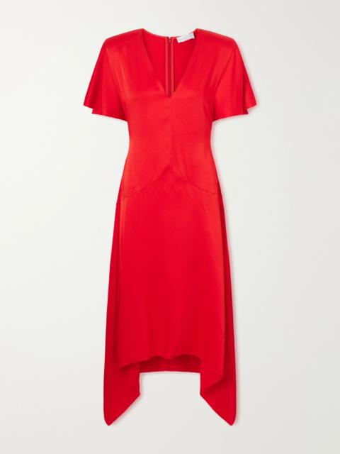 Stella McCartney Satin midi dress Red