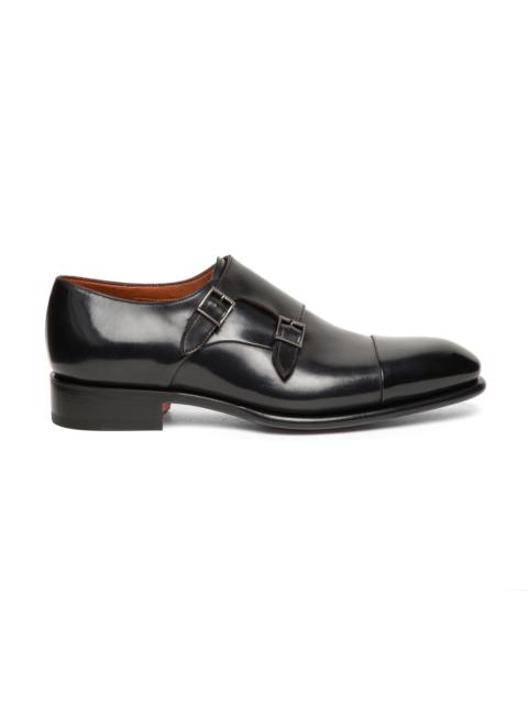 Santoni SANTONI CARTER - A TRIBUTE TO BMW 5 SERIES TOURING: Men's Black Sapphire Metallic leather double-buc