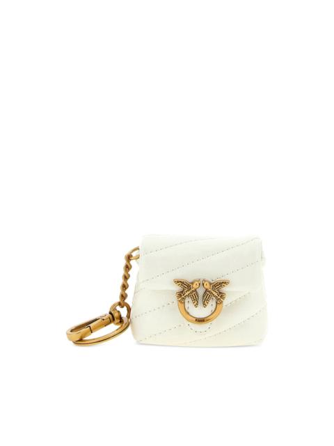 PINKO shiny quilted leather airpods case