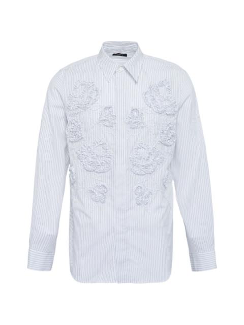 TAAKK floral-appliqué striped shirt