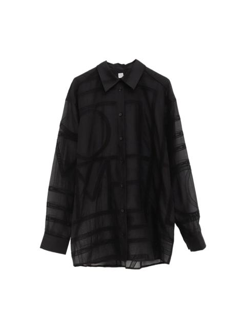 geometric-embroidered shirt