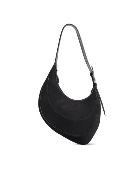 MUGLER crescent suede shoulder bag