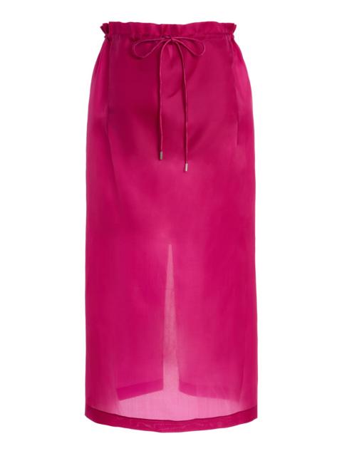 KALLMEYER Regina Drawstring Silk Midi Skirt pink