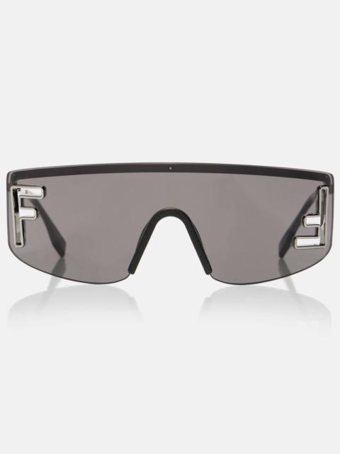 FENDI Fendi Sport logo flat-top sunglasses