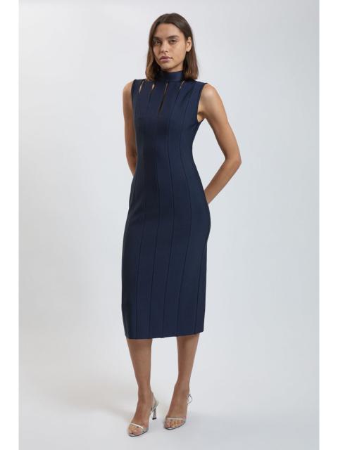 KAREN MILLEN Bandage Figure Form Cut Out Knitted Midi Dress
