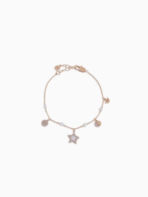 EMPORIO ARMANI ROSE GOLD-TONE BRASS STATION BRACELET