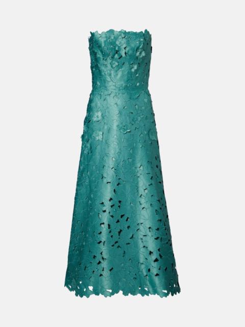 COSTARELLOS Vella guipure lace maxi dress